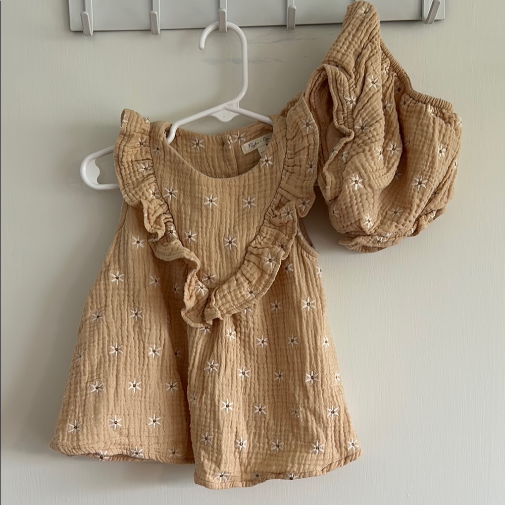 Rylee + Cru Tan Floral Dress